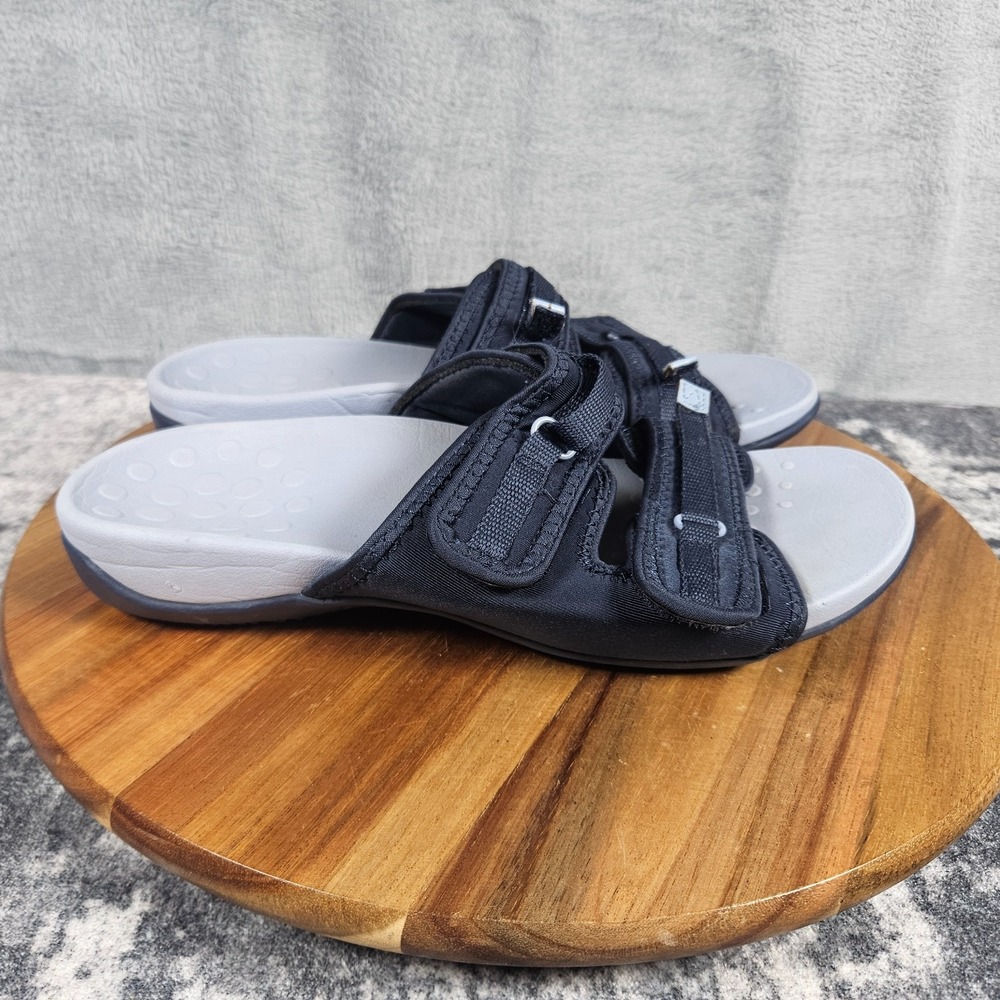 Vionic Sarah Sandals Women's Size 8.5 Navy Blue Orthopedic Slides Slip On Straps
